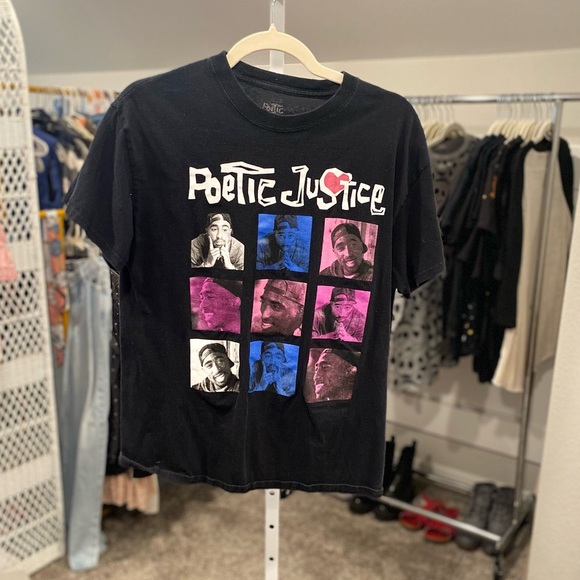 Poetic Justice Tupac 90s Looking Graphic Band Tee Shirt - Picture 1 of 6